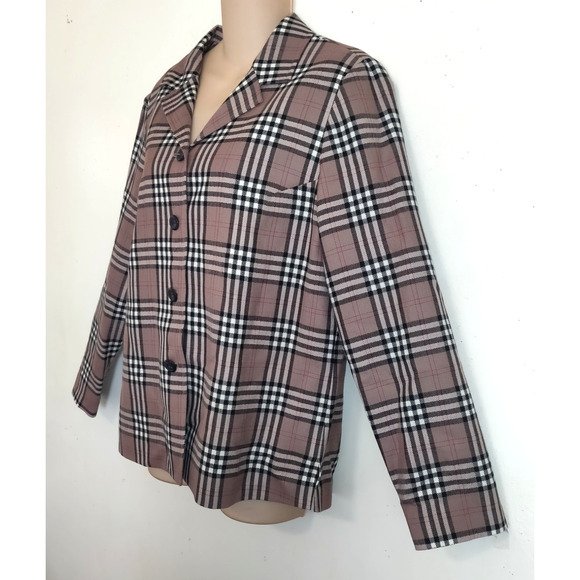 Vintage Pendleton Virgin Wool Tartan Plaid Blazer Women's 10 Jacket USA 80s 90s - Picture 2 of 16